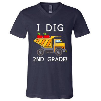 I Dig 2nd Grade Student Teacher Construction Back To School V-Neck T-Shirt