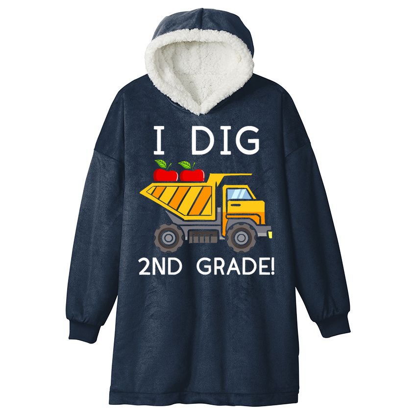 I Dig 2nd Grade Student Teacher Construction Back To School Hooded Wearable Blanket