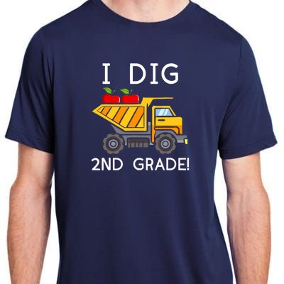 I Dig 2nd Grade Student Teacher Construction Back To School Adult ChromaSoft Performance T-Shirt