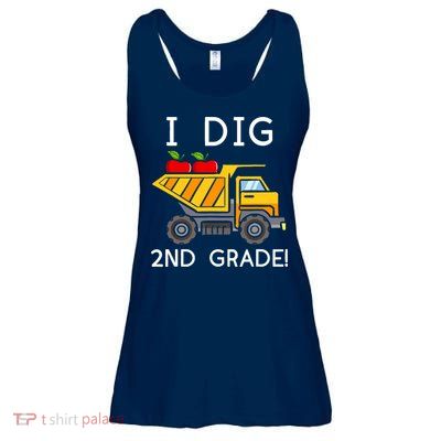 I Dig 2nd Grade Student Teacher Construction Back To School Ladies Essential Flowy Tank