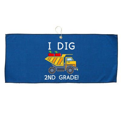 I Dig 2nd Grade Student Teacher Construction Back To School Large Microfiber Waffle Golf Towel