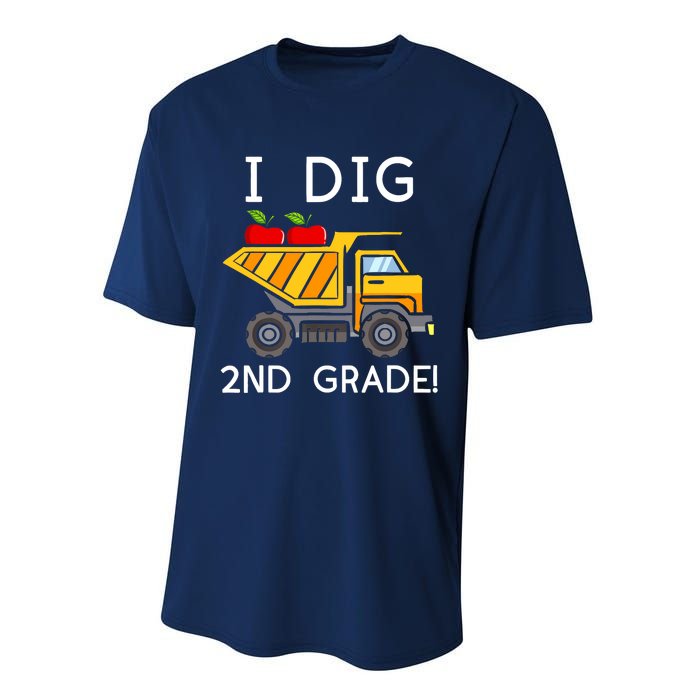 I Dig 2nd Grade Student Teacher Construction Back To School Performance Sprint T-Shirt