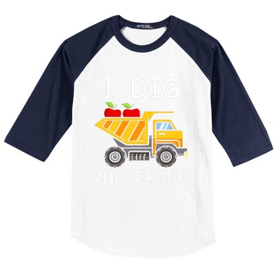 I Dig 2nd Grade Student Teacher Construction Back To School Baseball Sleeve Shirt