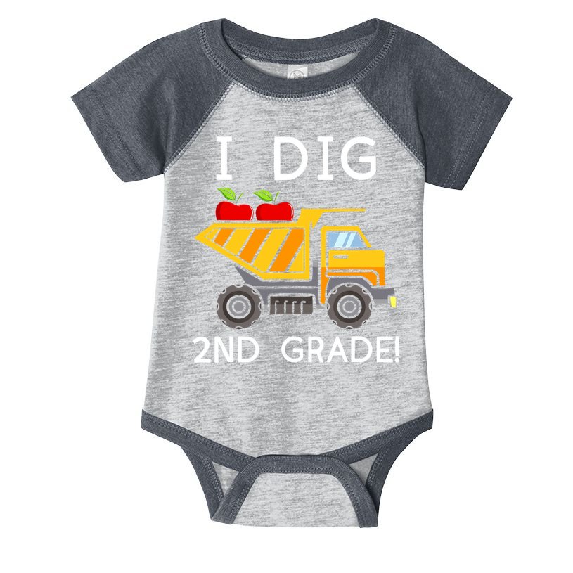 I Dig 2nd Grade Student Teacher Construction Back To School Infant Baby Jersey Bodysuit