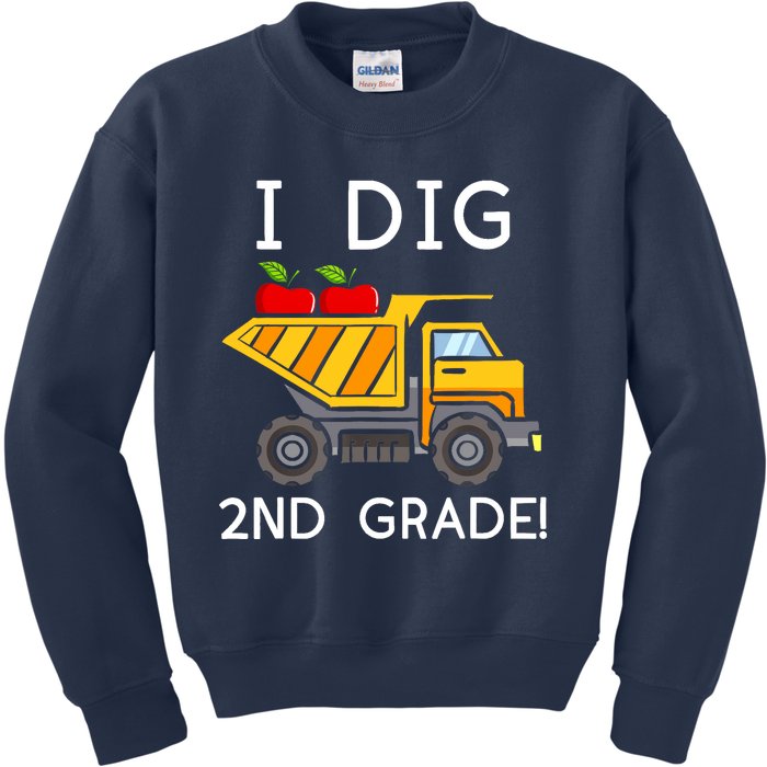 I Dig 2nd Grade Student Teacher Construction Back To School Kids Sweatshirt