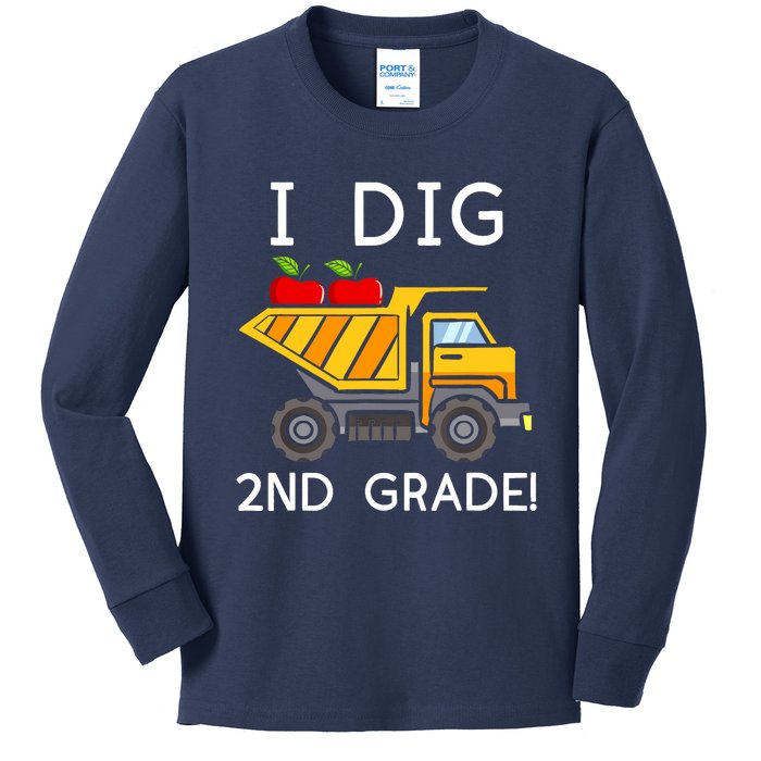 I Dig 2nd Grade Student Teacher Construction Back To School Kids Long Sleeve Shirt