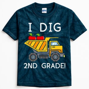 I Dig 2nd Grade Student Teacher Construction Back To School Kids Tie-Dye T-Shirt