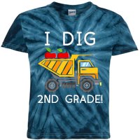 I Dig 2nd Grade Student Teacher Construction Back To School Kids Tie-Dye T-Shirt