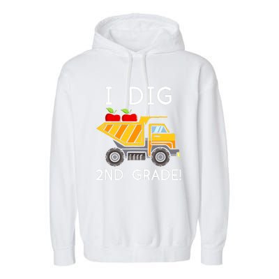 I Dig 2nd Grade Student Teacher Construction Back To School Garment-Dyed Fleece Hoodie