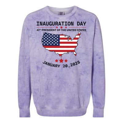 Inauguration Day 47th President Of The United States Donald Trump Colorblast Crewneck Sweatshirt