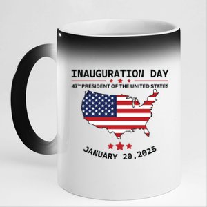 Inauguration Day 47th President Of The United States Donald Trump 11oz Black Color Changing Mug