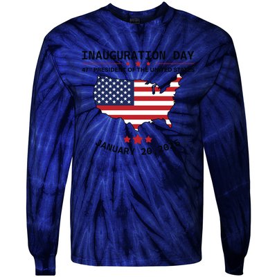 Inauguration Day 47th President Of The United States Donald Trump Tie-Dye Long Sleeve Shirt