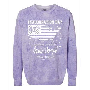 Inauguration Day 47th President Of The United States Donald Trump Colorblast Crewneck Sweatshirt