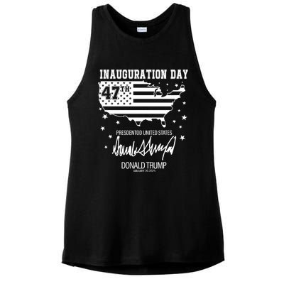 Inauguration Day 47th President Of The United States Donald Trump Ladies PosiCharge Tri-Blend Wicking Tank