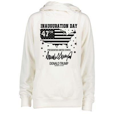 Inauguration Day 47th President Of The United States Donald Trump Womens Funnel Neck Pullover Hood