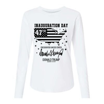 Inauguration Day 47th President Of The United States Donald Trump Womens Cotton Relaxed Long Sleeve T-Shirt