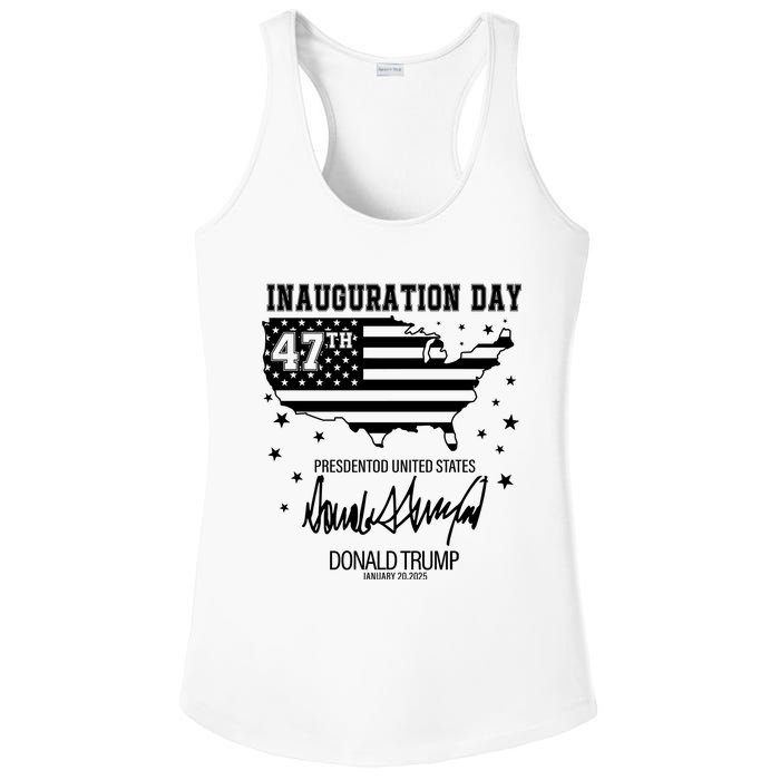 Inauguration Day 47th President Of The United States Donald Trump Ladies PosiCharge Competitor Racerback Tank