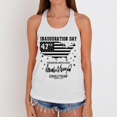 Inauguration Day 47th President Of The United States Donald Trump Women's Knotted Racerback Tank