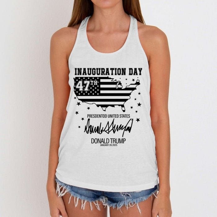 Inauguration Day 47th President Of The United States Donald Trump Women's Knotted Racerback Tank