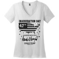 Inauguration Day 47th President Of The United States Donald Trump Women's V-Neck T-Shirt