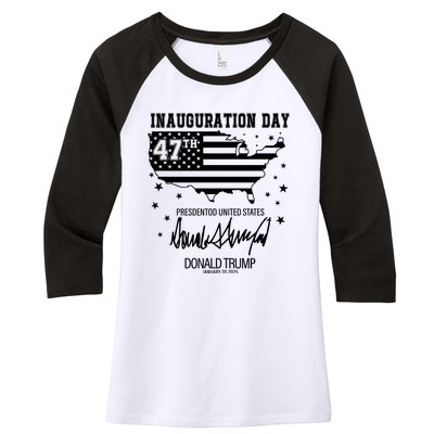 Inauguration Day 47th President Of The United States Donald Trump Women's Tri-Blend 3/4-Sleeve Raglan Shirt