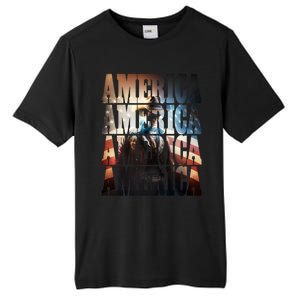 Independence Day 4th Of July Us American Flag Patriotic Cool Gift Tall Fusion ChromaSoft Performance T-Shirt