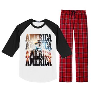 Independence Day 4th Of July Us American Flag Patriotic Cool Gift Raglan Sleeve Pajama Set