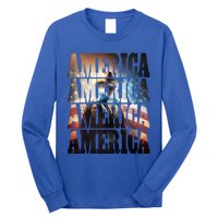 Independence Day 4th Of July Us American Flag Patriotic Cool Gift Long Sleeve Shirt