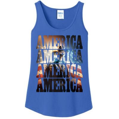 Independence Day 4th Of July Us American Flag Patriotic Cool Gift Ladies Essential Tank