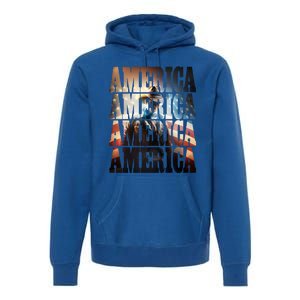 Independence Day 4th Of July Us American Flag Patriotic Cool Gift Premium Hoodie