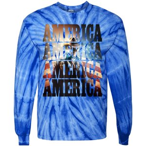 Independence Day 4th Of July Us American Flag Patriotic Cool Gift Tie-Dye Long Sleeve Shirt