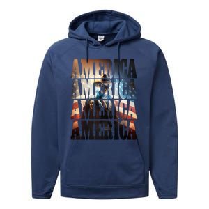 Independence Day 4th Of July Us American Flag Patriotic Cool Gift Performance Fleece Hoodie