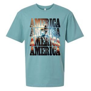 Independence Day 4th Of July Us American Flag Patriotic Cool Gift Sueded Cloud Jersey T-Shirt