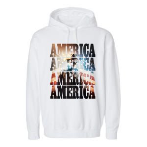 Independence Day 4th Of July Us American Flag Patriotic Cool Gift Garment-Dyed Fleece Hoodie