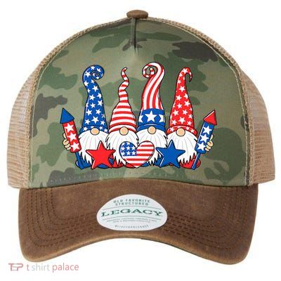 Independence Day 4th Of July Cute Gnomes Legacy Tie Dye Trucker Hat