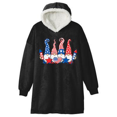 Independence Day 4th Of July Cute Gnomes Hooded Wearable Blanket
