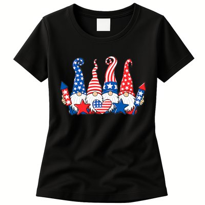 Independence Day 4th Of July Cute Gnomes Womens T-Shirt