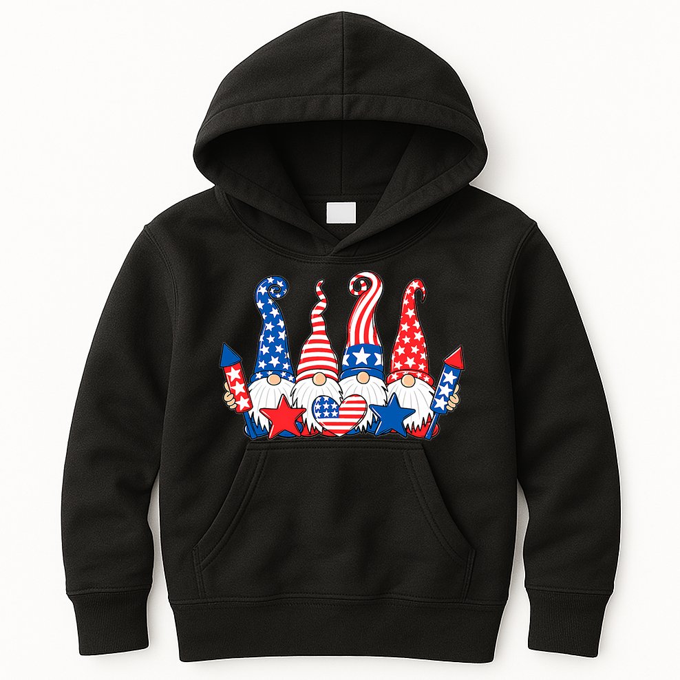 Independence Day 4th Of July Cute Gnomes Kids Hoodie