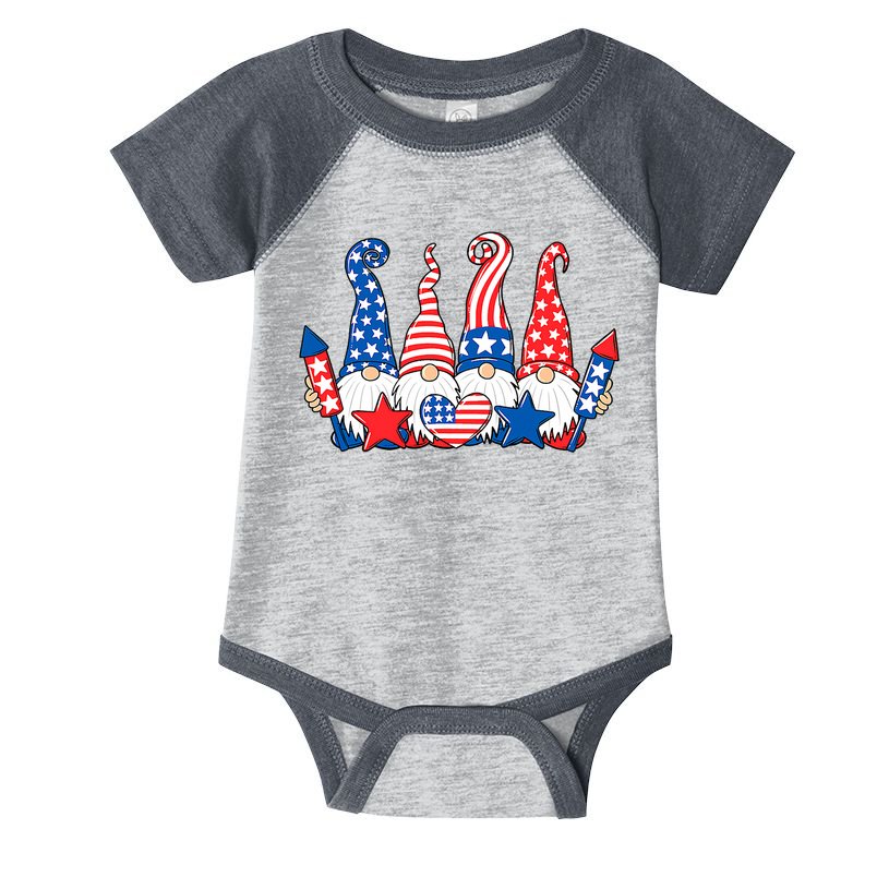 Independence Day 4th Of July Cute Gnomes Infant Baby Jersey Bodysuit