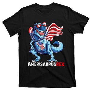 Independence Day 4th July Amerisaurus Trex T-Shirt