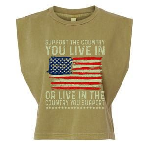 Independance Day 4th Of July Support The Country You Live In Garment-Dyed Women's Muscle Tee