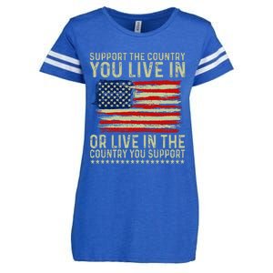 Independance Day 4th Of July Support The Country You Live In Enza Ladies Jersey Football T-Shirt