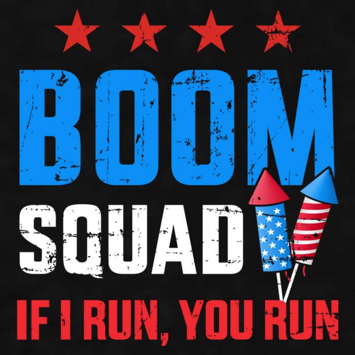 Independence Day 4th Of July Boom Squad If I Run You Run Ladies PosiCharge Tri-Blend Wicking Tank