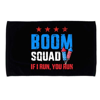 Independence Day 4th Of July Boom Squad If I Run You Run Microfiber Hand Towel