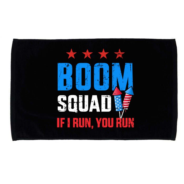 Independence Day 4th Of July Boom Squad If I Run You Run Microfiber Hand Towel