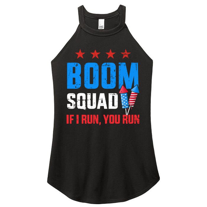 Independence Day 4th Of July Boom Squad If I Run You Run Women's Perfect Tri Rocker Tank