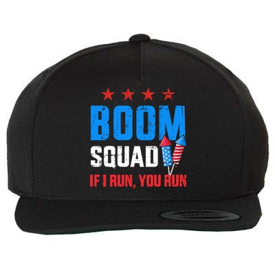 Independence Day 4th Of July Boom Squad If I Run You Run Wool Snapback Cap