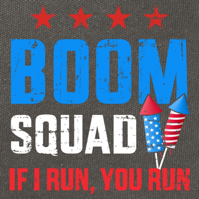 Independence Day 4th Of July Boom Squad If I Run You Run Cotton Canvas Backpack