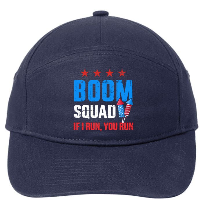 Independence Day 4th Of July Boom Squad If I Run You Run 7-Panel Snapback Hat