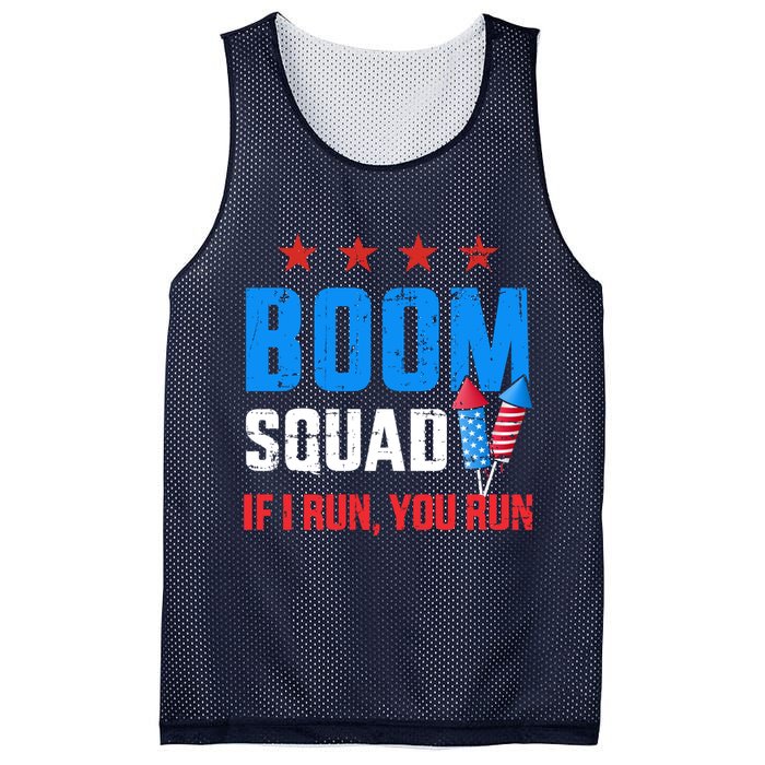 Independence Day 4th Of July Boom Squad If I Run You Run Mesh Reversible Basketball Jersey Tank